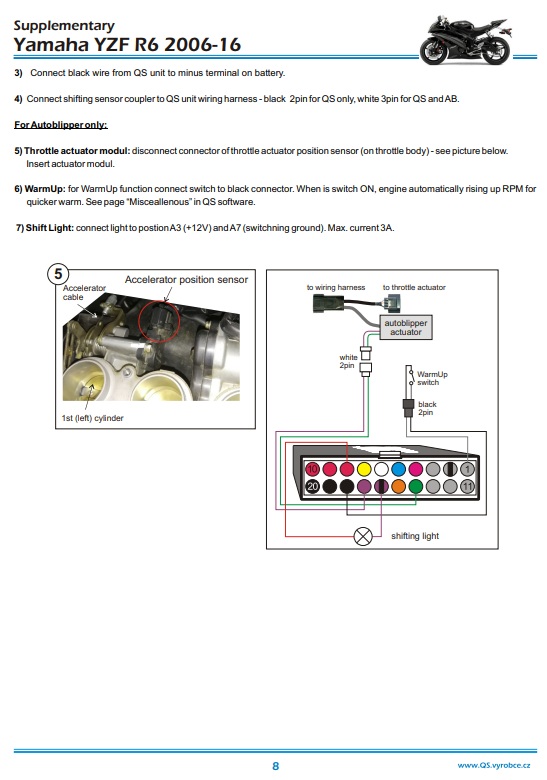 Zestaw QS4: Quickshifter + Autoblipper + WarmUP Yamaha R6 2006 - 2016 - obrazek 4