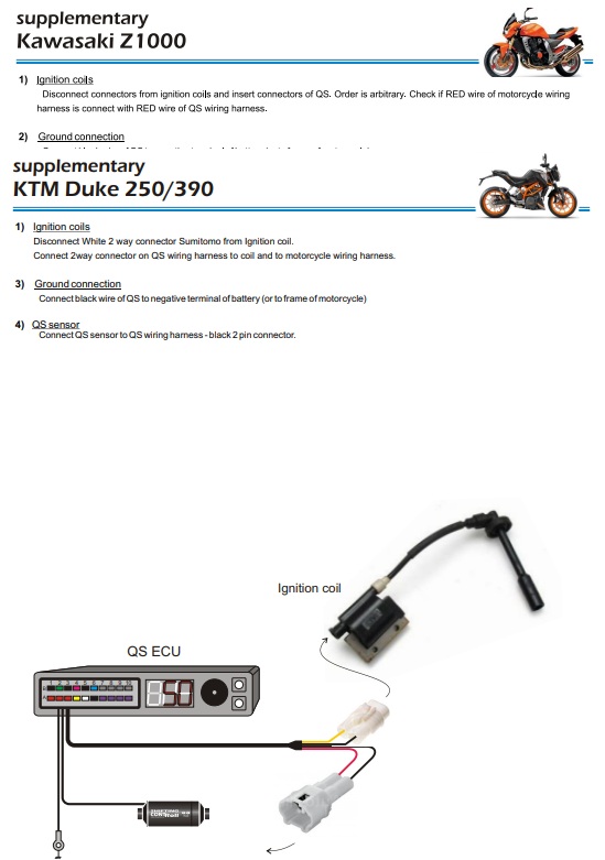 Zestaw QS4: Quickshifter KTM Duke 125/390 2013 - 2016 - obrazek 3