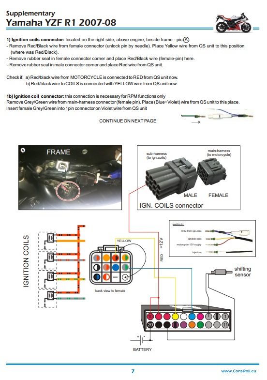 Zestaw QS4: Quickshifter + Autoblipper + WarmUP Yamaha R1 2007 - 2008 - obrazek 2