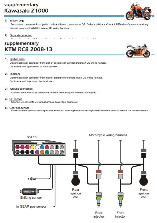 Zestaw QS4: Quickshifter KTM RC8 2008 - 2013 - obrazek 3