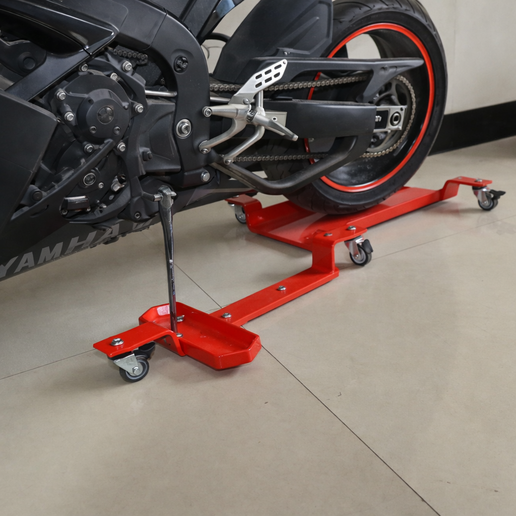 Manoeuvring platform for motorcycles and scooters – for the side stand